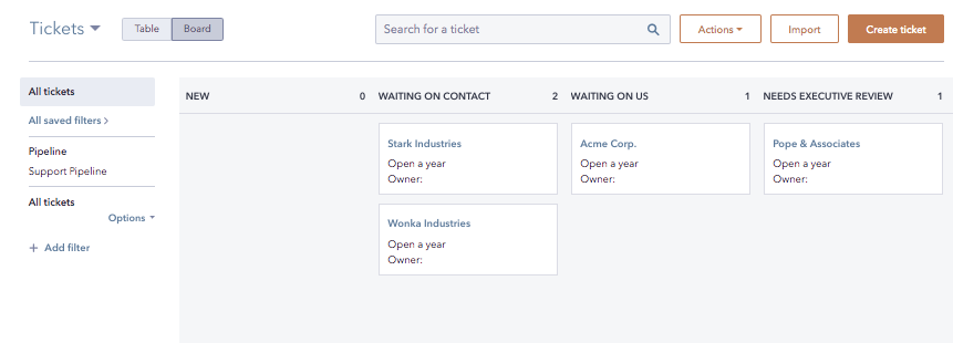 How to set your default view on your tickets board